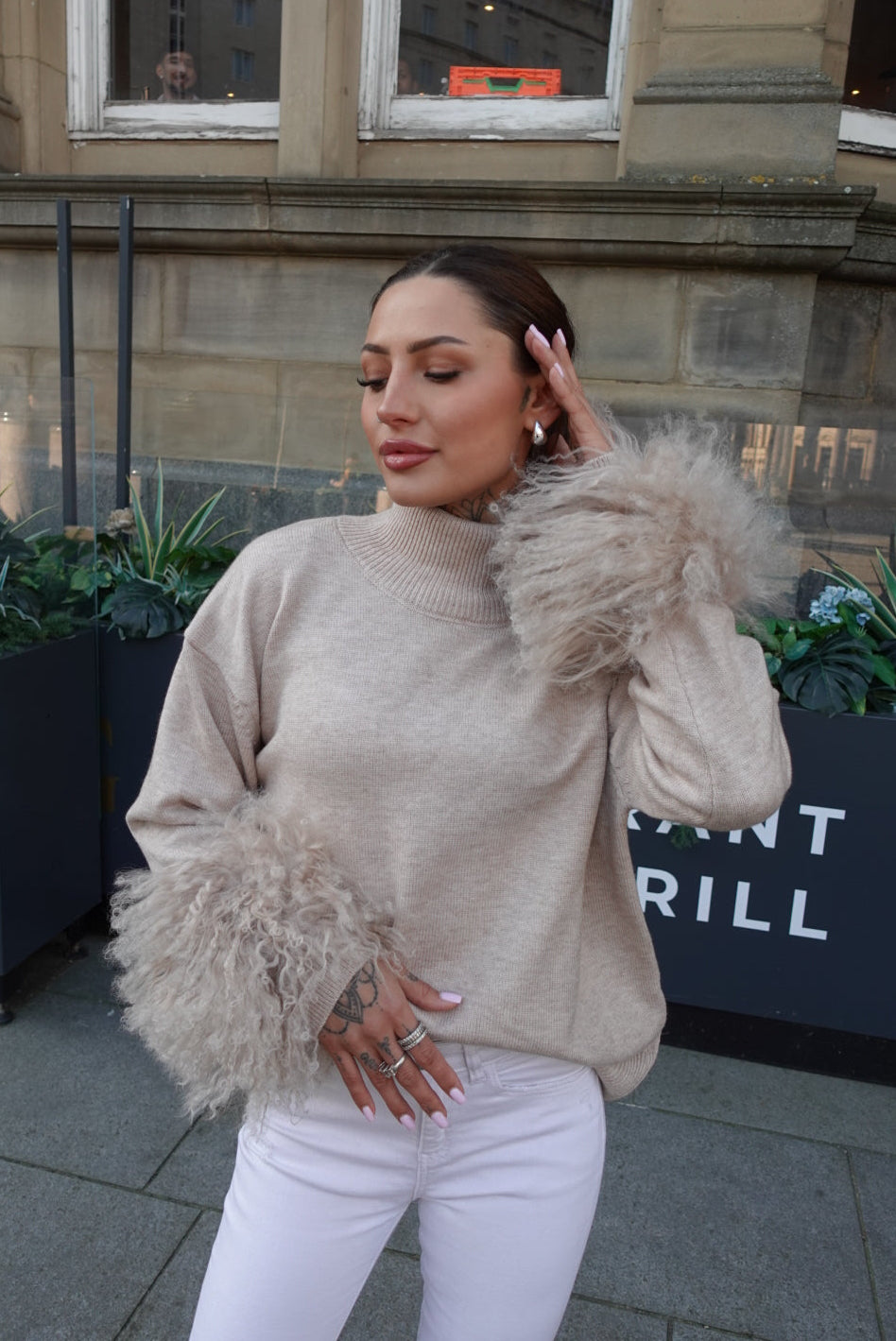 Maison Fur Cuffed Jumper