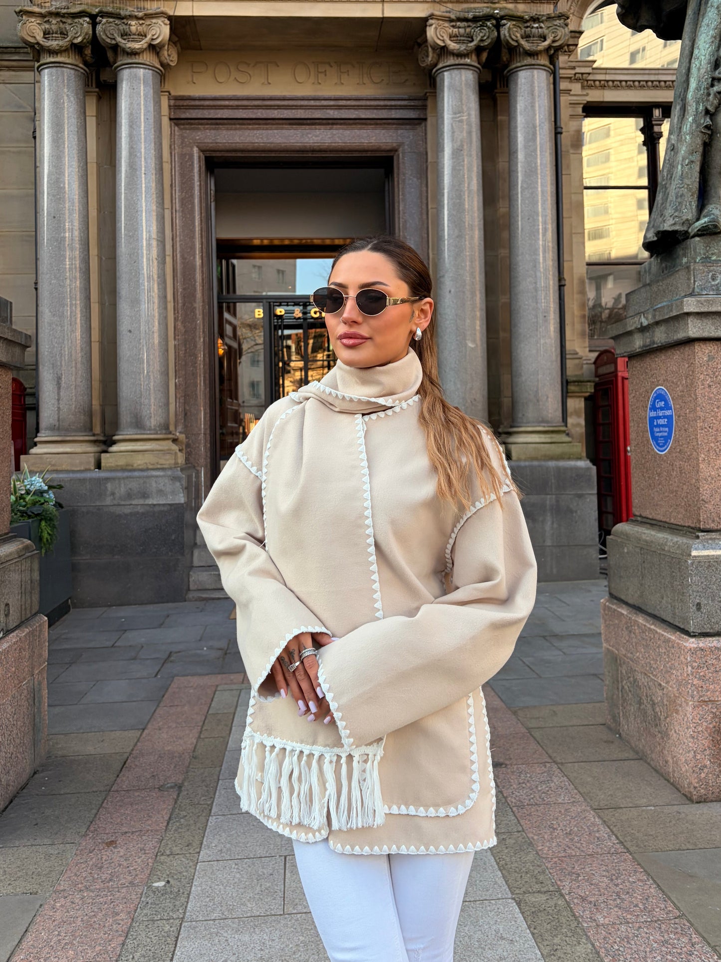 Èlan Fringe Scarf Jacket