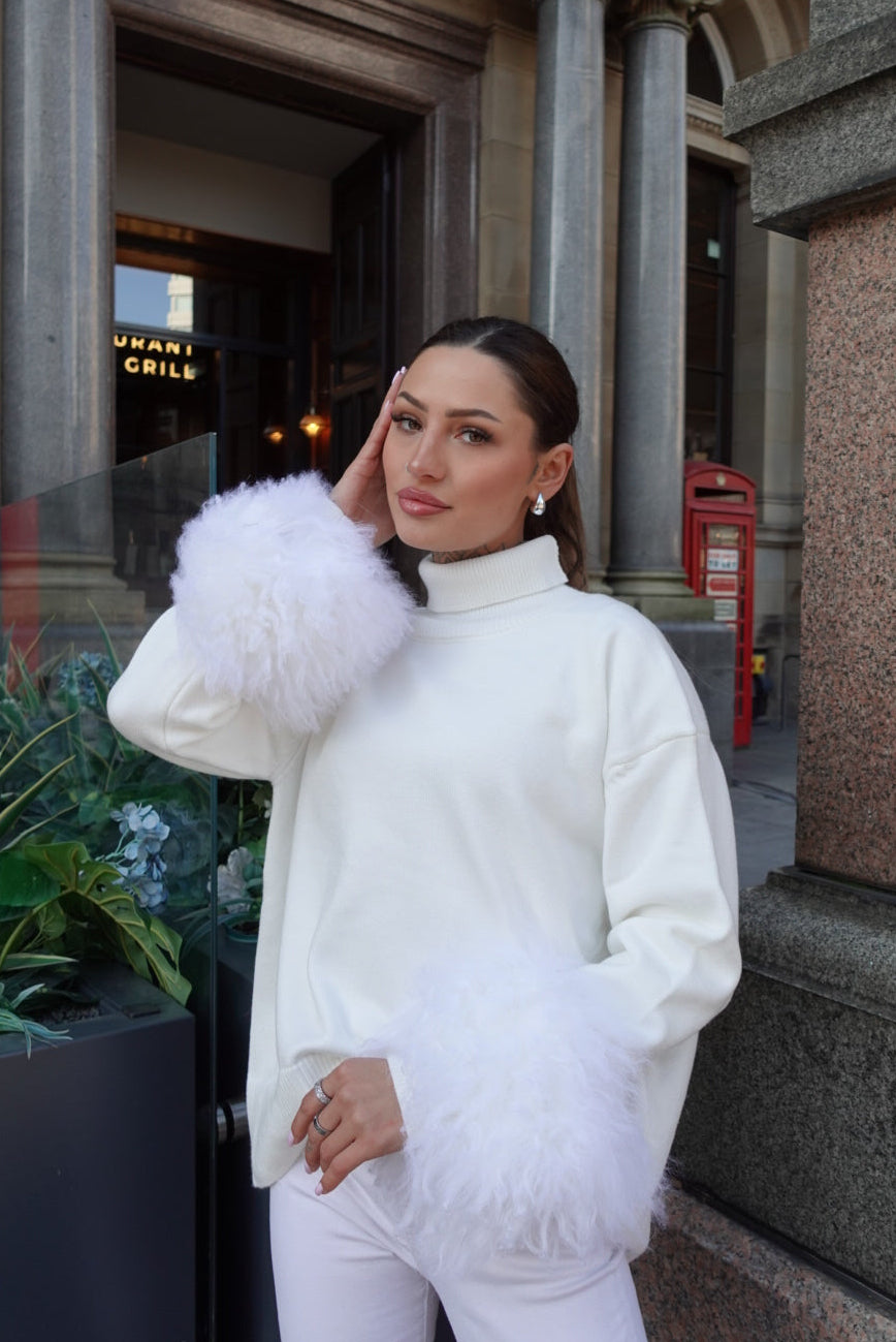 Maison Fur Cuffed Jumper