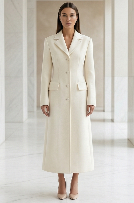 Snatch Waist Ivory Coat