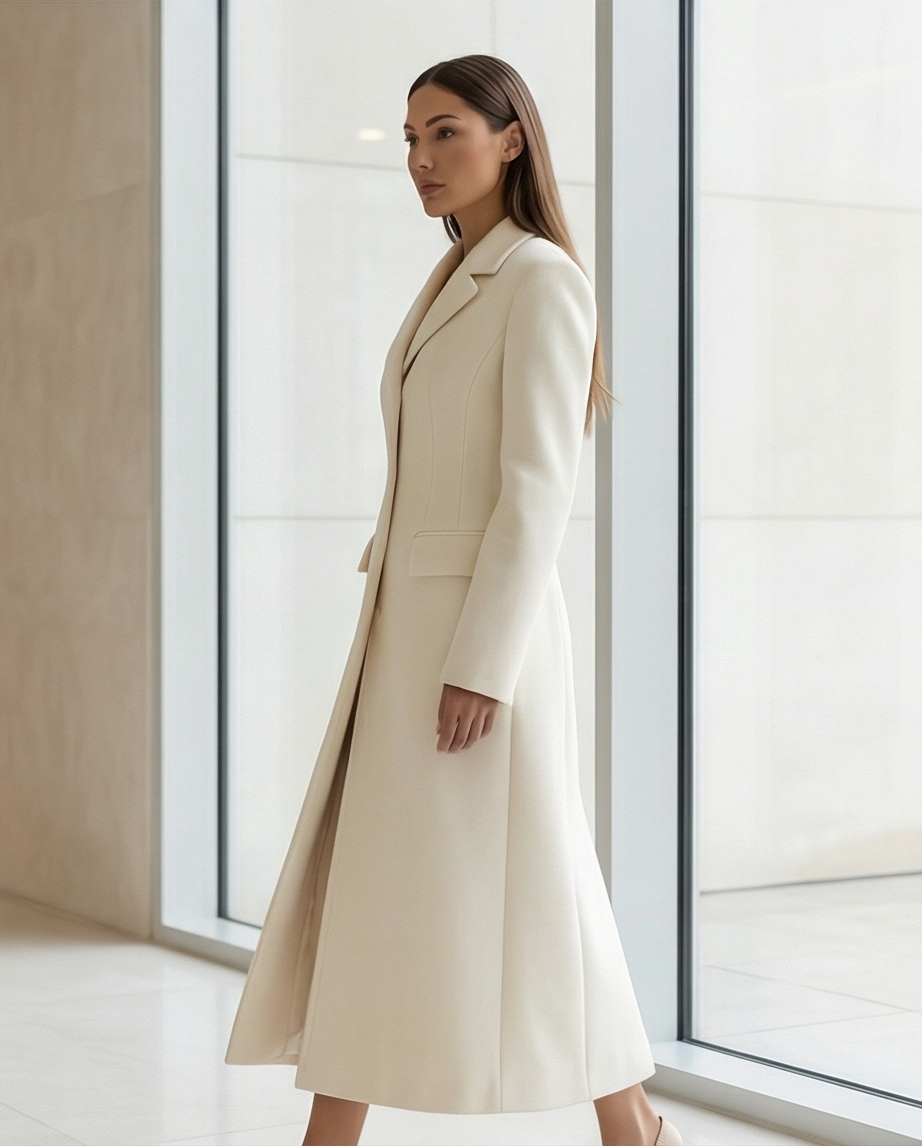 Snatch Waist Ivory Coat
