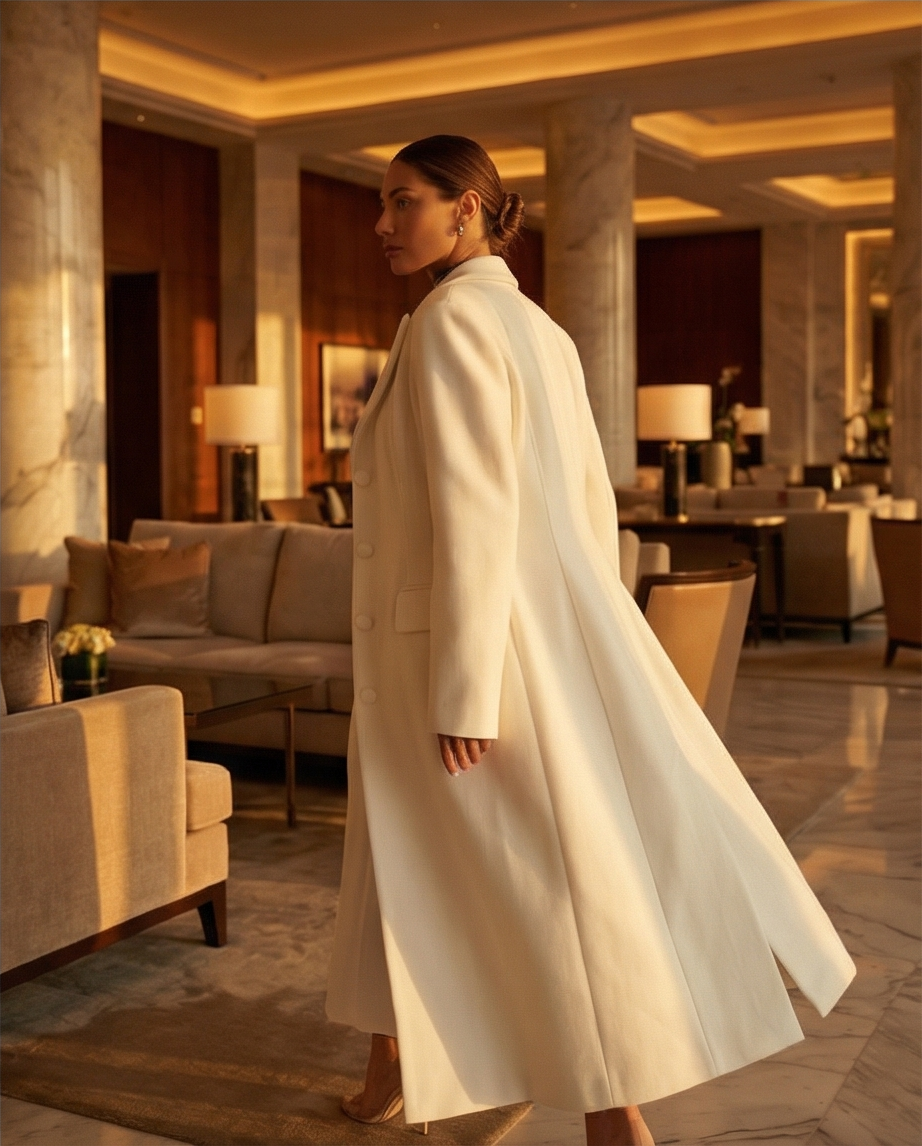 Snatch Waist Ivory Coat