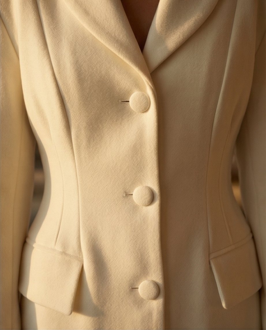 Snatch Waist Ivory Coat