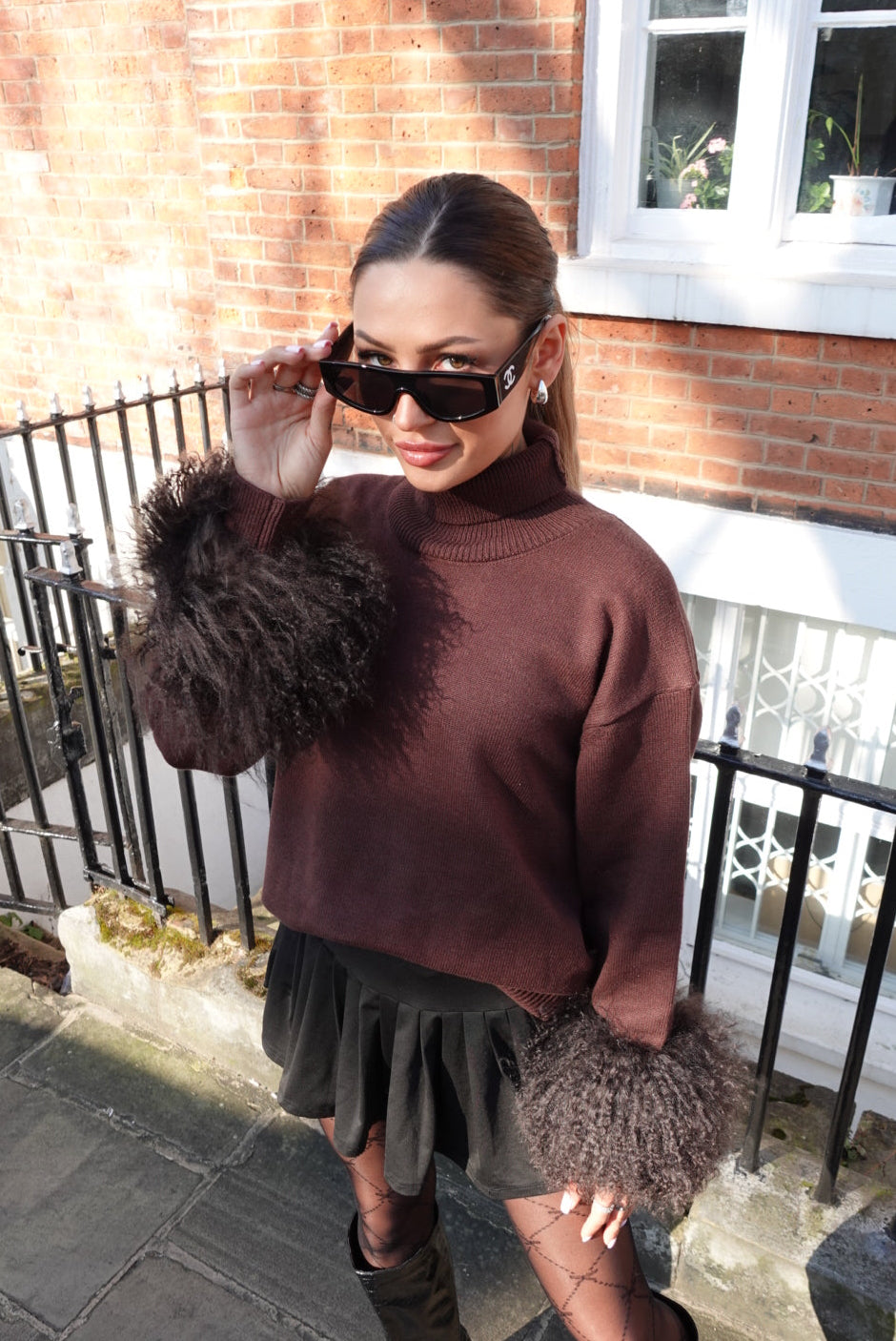 Maison Fur Cuffed Jumper
